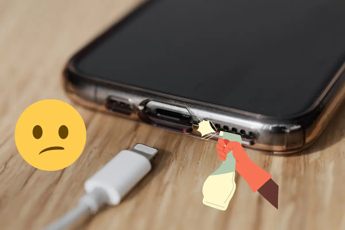 clean iPhone charging port
